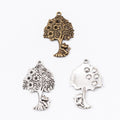 Antique Bronze and Silver Ornate Tree Charms for Jewelry Making view 4