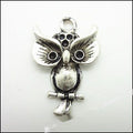 Standing Owl Metal Charms In Two Antique Finishes For Jewelry Making view 4