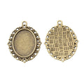 Ornate Oval Cabochon Pendant Tray In Assorted Metal Finishes For Jewelry Crafts view 4