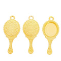 Ornate Hand Mirror Metal Bezel Charms in Four Finishes view 7