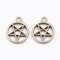 Circle and Star Cutout Metal Charm Pendants in 7 Finishes view 7