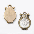 Detailed Owl Clock Face Metal Charm Pendant in Four Styles view 6