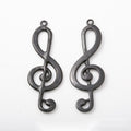 Music Note and Guitar Black Metal Charms in Three Designs view 6