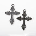 Assorted Black Cross Metal Pendant Charms in 8 Distinct Finishes view 10