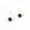 Elegant Triangle Alloy Faux Pearl Drop Stud Earrings For Women Creative Geometric Fashion Earrings view 4