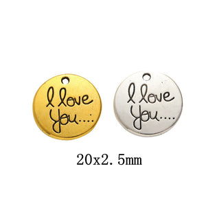 Zinc Alloy Round Word Tag Charm Pendant No.667179 for DIY Necklace Bracelet Jewelry Making