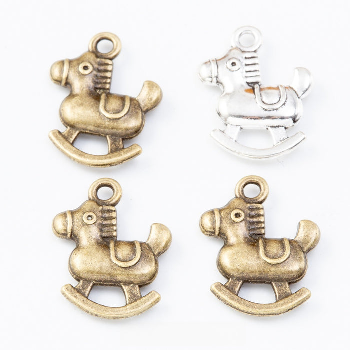 Zinc Alloy Rocking Horse Charm Pendant No.663575 for DIY Necklace Bracelet Jewelry Making
