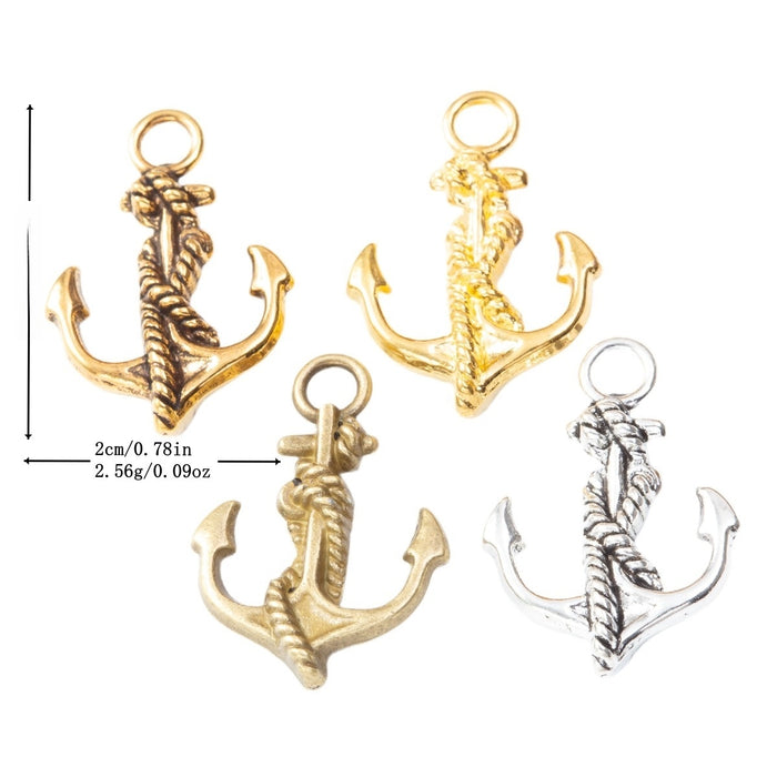 Zinc Alloy Anchor Charm Pendant for DIY Necklace Bracelet Jewelry Making