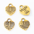 Zinc Alloy USA Heart Charm Pendant for DIY Necklace Bracelet Jewelry Making view 4