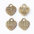 Zinc Alloy USA Heart Charm Pendant for DIY Necklace Bracelet Jewelry Making view 3