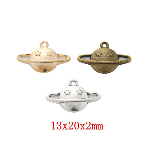 Zinc Alloy Planet Charm Pendant No.213629 for DIY Necklace Bracelet Jewelry Making