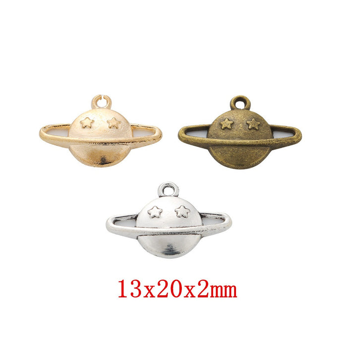 Zinc Alloy Planet Charm Pendant No.213629 for DIY Necklace Bracelet Jewelry Making