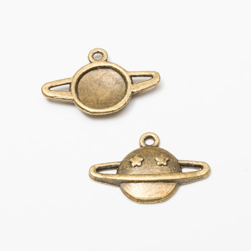 Zinc Alloy Planet Charm Pendant No.213629 for DIY Necklace Bracelet Jewelry Making