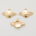 Zinc Alloy Planet Charm Pendant No.213629 for DIY Necklace Bracelet Jewelry Making view 3