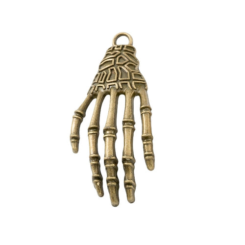 Zinc Alloy Skeleton Hand Charm Pendant No.117652 for DIY Necklace Bracelet Jewelry Making