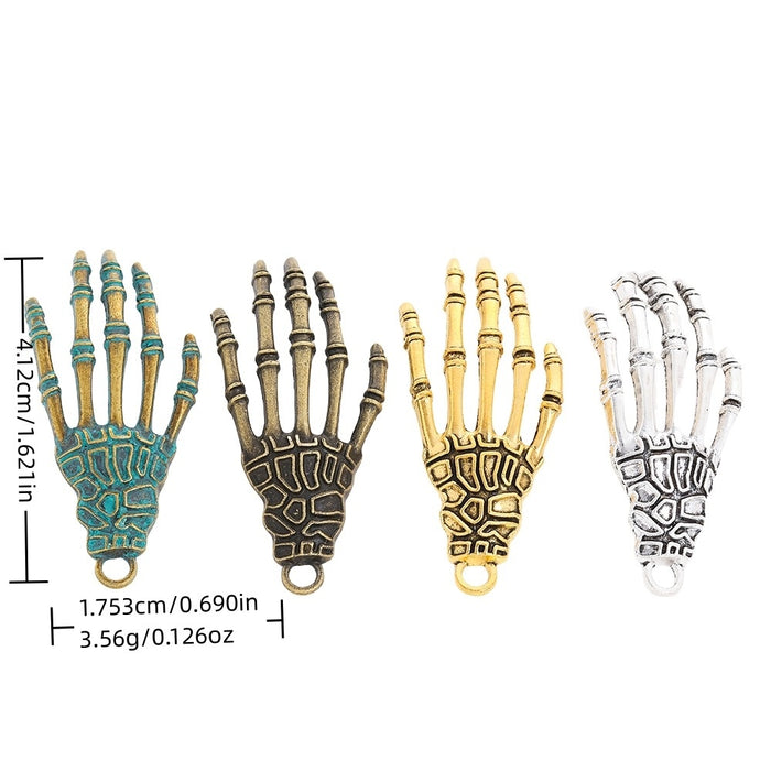 Zinc Alloy Skeleton Hand Charm Pendant No.117652 for DIY Necklace Bracelet Jewelry Making
