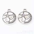 Gold Zinc Alloy Round Tag Charm Pendant for DIY Necklace Bracelet Jewelry Making view 2