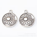 Gold Zinc Alloy Round Tag Charm Pendant for DIY Necklace Bracelet Jewelry Making view 3