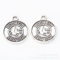 Gold Zinc Alloy Round Tag Charm Pendant for DIY Necklace Bracelet Jewelry Making view 4