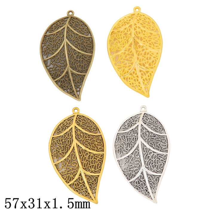 Zinc Alloy Leaf Charm Pendant No.140645 for DIY Necklace Bracelet Jewelry Making
