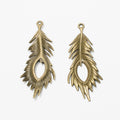 Zinc Alloy Feather Charm Pendant for DIY Necklace Bracelet Jewelry Making view 3