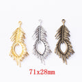 Zinc Alloy Feather Charm Pendant for DIY Necklace Bracelet Jewelry Making view 1