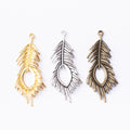 Zinc Alloy Feather Charm Pendant for DIY Necklace Bracelet Jewelry Making view 5