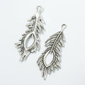 Zinc Alloy Feather Charm Pendant for DIY Necklace Bracelet Jewelry Making view 2