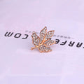 Korean Fashion Full Rhinestone Maple Leaf Crystal Brooch Pin Corsage For Accessories view 4