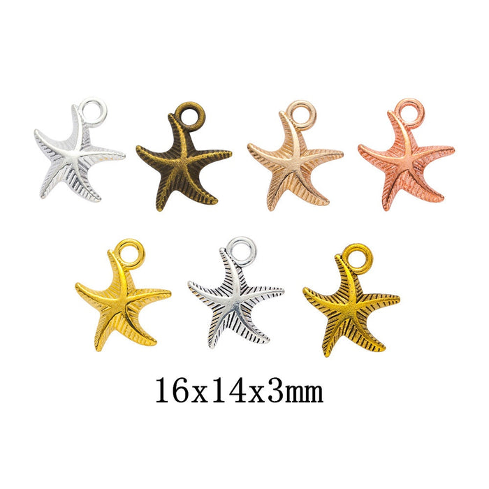 Zinc Alloy Starfish Charm Pendant No.148324 for DIY Necklace Bracelet Jewelry Making