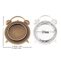 20mm Zinc Alloy Round Clock Bezel Charm Pendant for DIY Necklace Bracelet Jewelry Making view 1