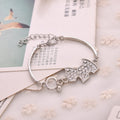 Korean Style Cute Puppy Rhinestone Crystal Bangle Bracelet, Sparkling Dog Charm Fashion Jewelry view 1