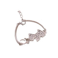 Korean Style Cute Puppy Rhinestone Crystal Bangle Bracelet, Sparkling Dog Charm Fashion Jewelry view 5