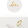 Elegant Alloy Vine Leaf Ear Cuff Clip On Wheat Branch No Piercing Jewelry For Women Fashion Earrings view 3