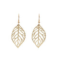 Bohemian Hollow Leaf Alloy Dangle Earrings For Women, Elegant Metal Filigree Drop Jewelry Earrings view 5
