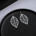 Bohemian Hollow Leaf Alloy Dangle Earrings For Women, Elegant Metal Filigree Drop Jewelry Earrings view 3