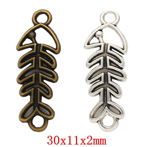 Zinc Alloy Fishbone Jewelry Findings Accessories for DIY Jewelry Making