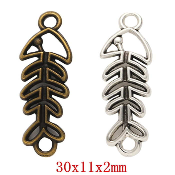 Zinc Alloy Fishbone Jewelry Findings Accessories for DIY Jewelry Making