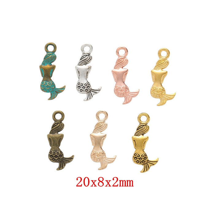 Zinc Alloy Mermaid Charm Pendant No.027325 for DIY Necklace Bracelet Jewelry Making