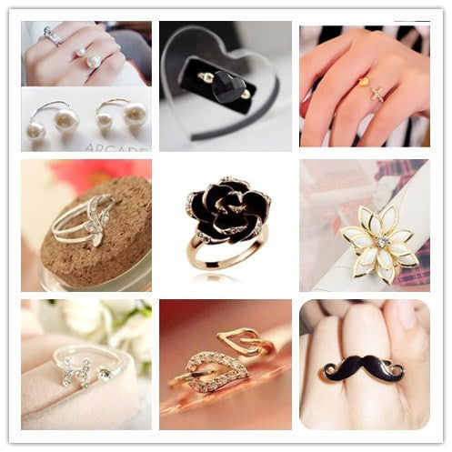 Korean Simple Flower Index Finger Ring Creative Open Adjustable Ring For Women Gift