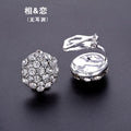 Korean Butterfly Zircon Rhinestone Clip On Studs No Piercing Elegant Sparkle Fashion Earrings view 2