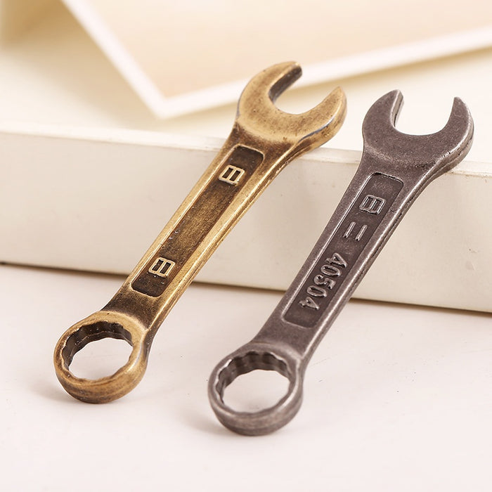 DIY Korean Style Jewelry Necklace Pendant Material Vintage Alloy Wrench 65x16mm Antique Bronze Charm