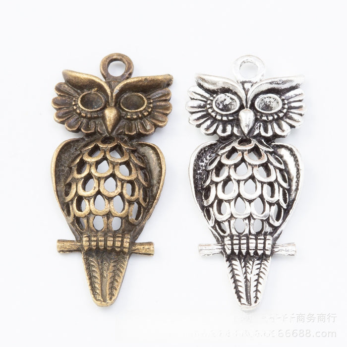 Zinc Alloy Owl Charm Pendant No.349885 for DIY Necklace Bracelet Jewelry Making