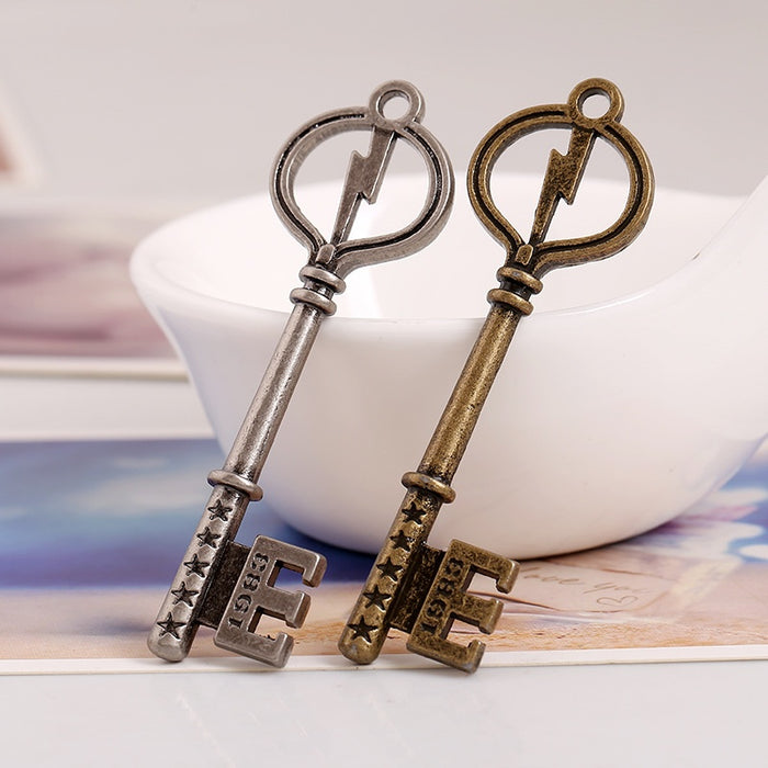 78x22mm Vintage Lightning Key Alloy Necklace Pendant DIY Korean Jewelry Accessories
