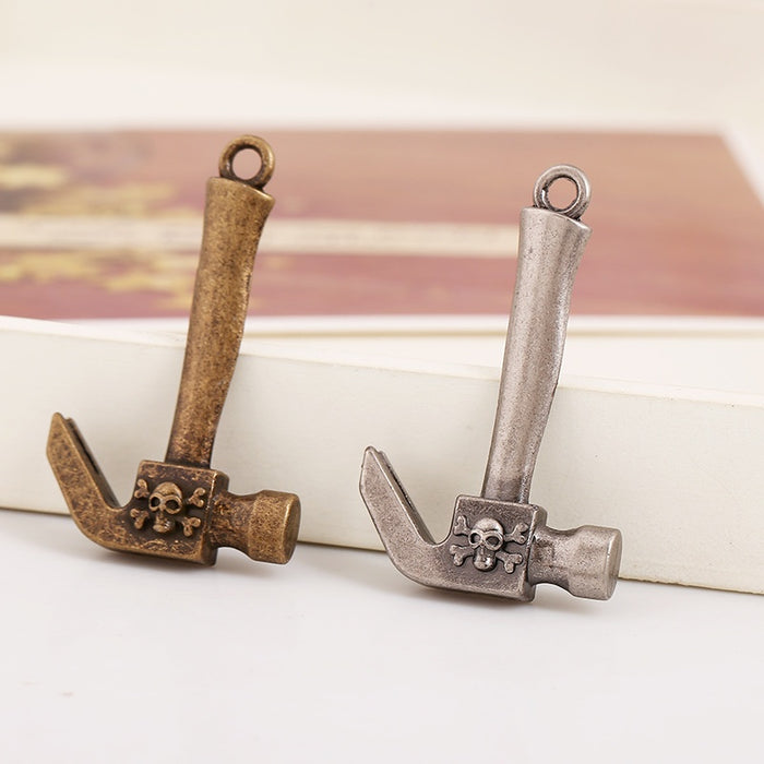 50x31mm Vintage Hammer Alloy Necklace Pendant For DIY Handmade Jewelry Accessories