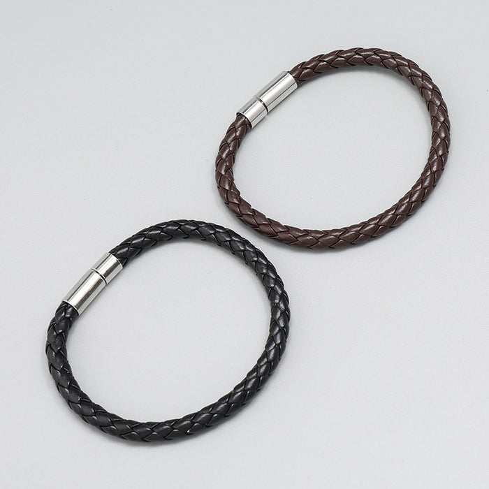 Korean Casual PU Braided Leather Bracelet Simple Versatile Student Wrist Jewelry Accessories