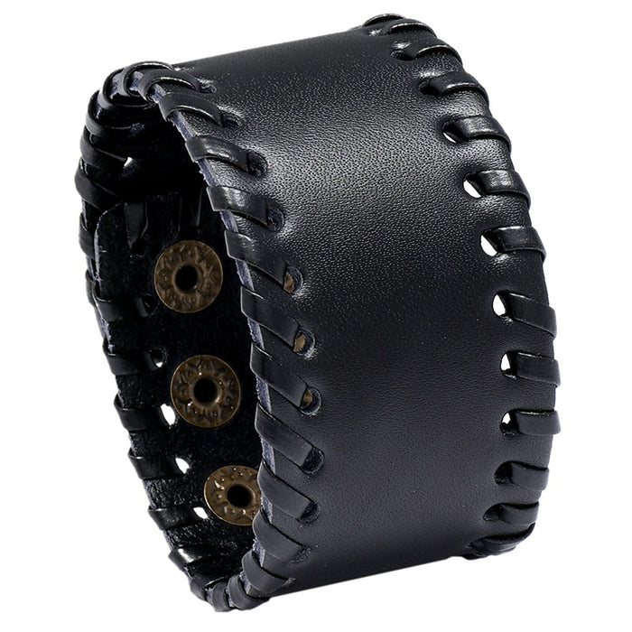 Simple Vintage Braided Leather Bracelet British Style Rock Punk Fashion Accessory For