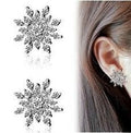 Elegant Christmas Snowflake Rhinestone Alloy Ear Cuff Studs Sparkling Zircon Party Jewelry Earrings view 1