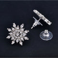 Elegant Christmas Snowflake Rhinestone Alloy Ear Cuff Studs Sparkling Zircon Party Jewelry Earrings view 4
