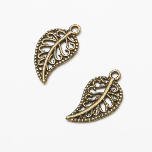 Zinc Alloy Leaf Charm Pendant No.908007 for DIY Necklace Bracelet Jewelry Making